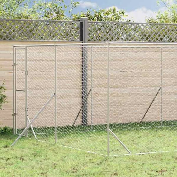 Maison Exclusive - Utomhus hundbur silver 4x16x2 m galvaniserat stål Silver