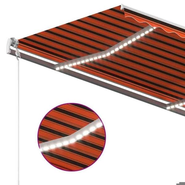 Maison Exclusive - Elektrisk markis med LED och sensor 4,5 x 3 m Orange brunt