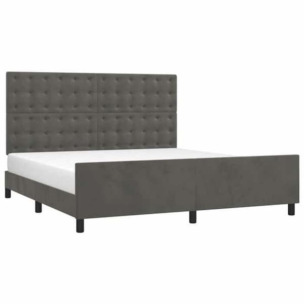 Maison Exclusive - Sängram utan madrass mörkgrå 160x200 cm sammet