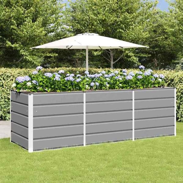 Maison Exclusive - Lys grå plantekasse 240 x 80 x 75 cm Stål