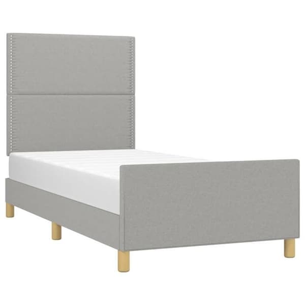 Maison Exclusive - Sengebund uden madras lys grå 90x200 cm stof