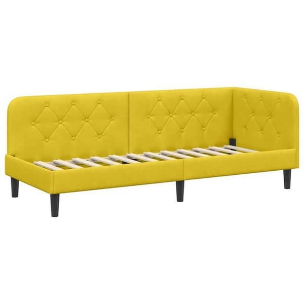 Maison Exclusive - Gul hörnsängram 80 x 200 cm Sammet Gul