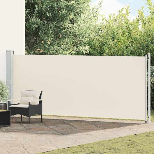 Maison Exclusive - Retractable side awning for patio 614x160 cm creme