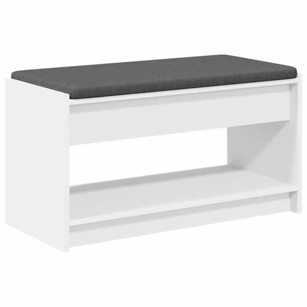 Maison Exclusive - Entréebænk Hvid 83 x 38 x 45 cm Ingeniørtræ og Stof