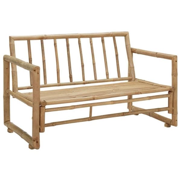 Maison Exclusive - 2-sits trädgårdssoffa med bambukuddar Bambu (äkt färg)