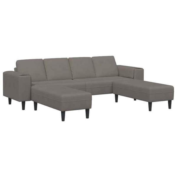 Divaani - MAISON EXCLUSIVE - Maison Exclusive - samettikangas - vaaleanharmaa - 250 x 188 x 76 cm Ljusgrått