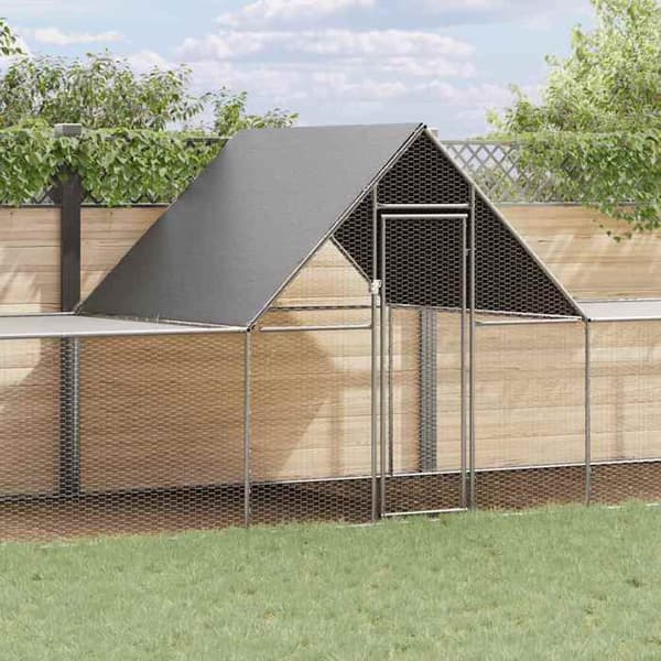 Maison Exclusive - Hönshus 10 x 2 x 2 m Galvaniserat stål silver-
