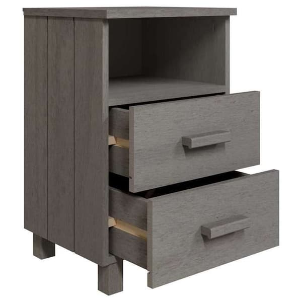 Maison Exclusive - HAMAR Yöpöytä Harmaa 40x35x62 cm Massiivipuu