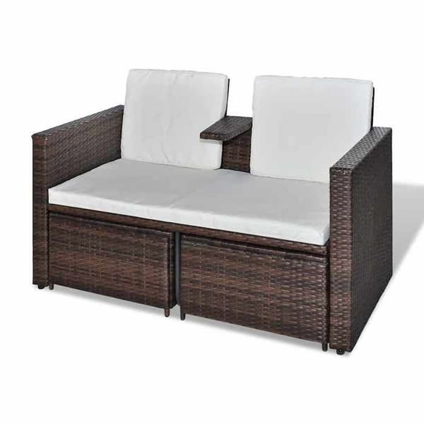 Maison Exclusive - Trädgårdsmöbler 4 delar med kuddar Flätad resin Brun brun
