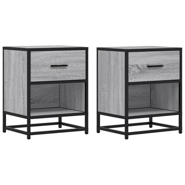 Maison Exclusive - Sängbord 2 st sonoma grå 40x31x50 cm ingenjörsträ
