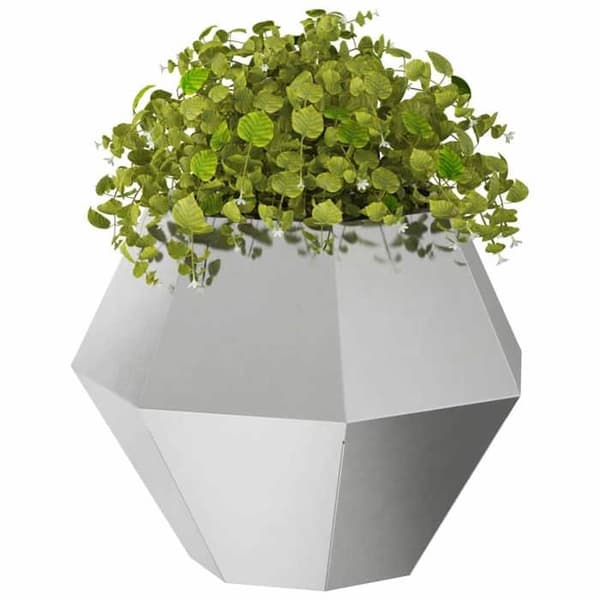 Jardinière - EXKLUSIVT HUS - 50 x 50 x 40 cm - Rektangulär - Rostfritt stål - Pack 2 Silver