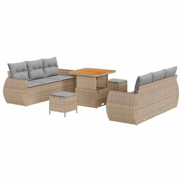 Lounge-soffor - MAISON EXCLUSIVE - 9-delars set - 6 platser - Beige - Justerbart bord Ej specificerat
