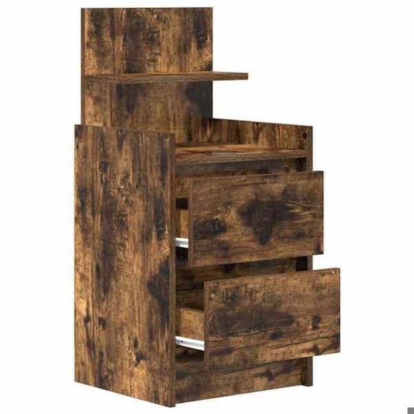 Natskab - EKSKLUSIV HUS - 38x34x80 cm - 2 skuffer - Røget eg - Spånplader Rökt ek