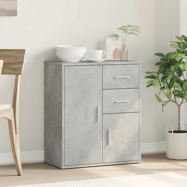 Maison Exclusive - Betonggrå buffé 60x31x70 cm ingenjörsträ