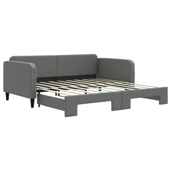 Maison Exclusive - Dagbädd med utdragssäng utan madrass mörkgrå 90x190 cm mörkgrå