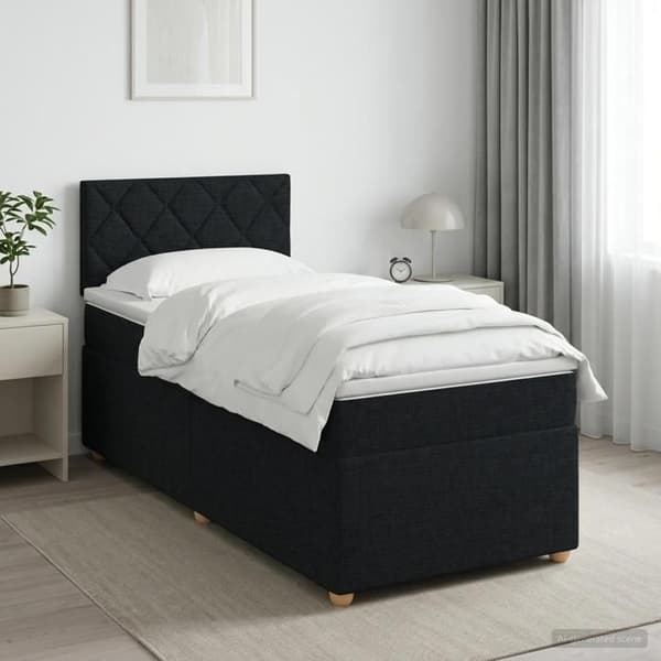 Maison Exclusive - Boxspring-sänky mustalla patjalla 90 x 200 cm Kangas