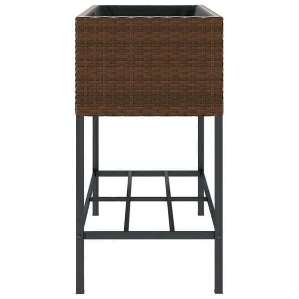 Maison Exclusive - Blomlåda med hylla i brun flätad resin brun