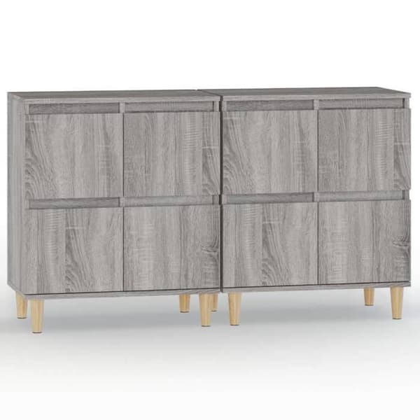 Maison Exclusive - Buffeter 2 stk sonoma grå 60x35x70 cm ingeniørtræ Sonoma grå