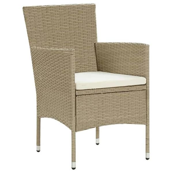 Maison Exclusive - Puutarhakalusteryhmä ja tyynyt 9 kpl Polyrottinki Beige
