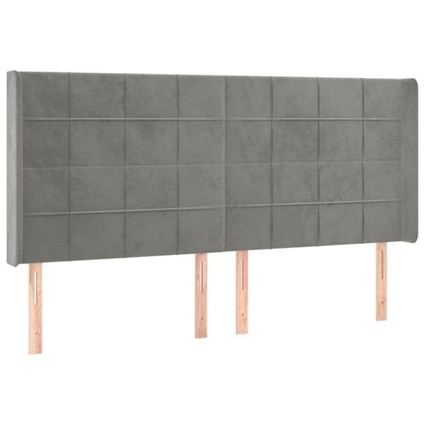 Maison Exclusive - LED-päätyharso Vaaleanharmaa 163x16x118/128 cm Sametti ljusgrått