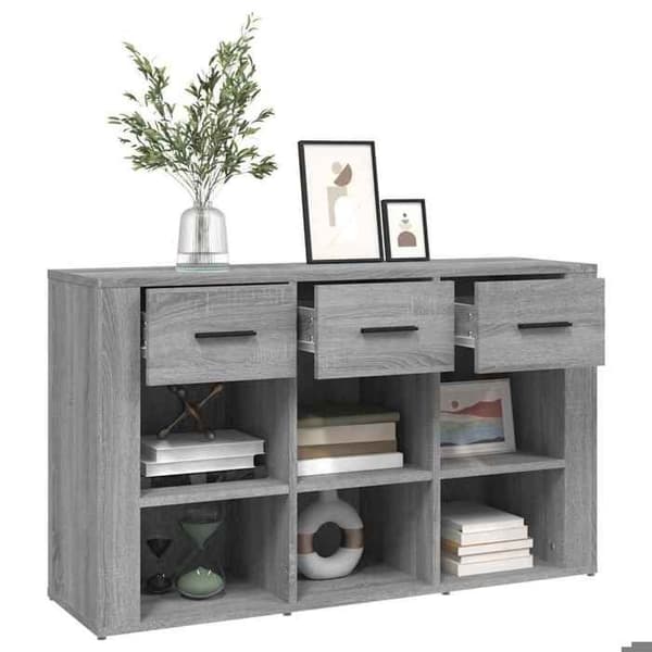 Maison Exclusive - Buffet Sonoma grå 100x30x59,5 cm Ingenjörsträ Sonoma grå
