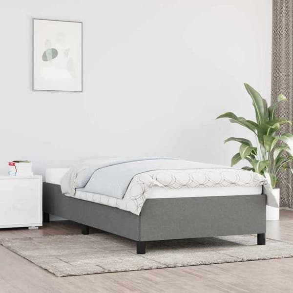 Maison Exclusive - Sängram utan madrass mörkgrå 90x200 cm tyg