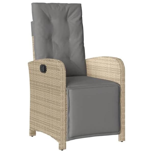 Maison Exclusive - Trädgårdsset med matbord och kuddar 9 delar beige Poly rotting