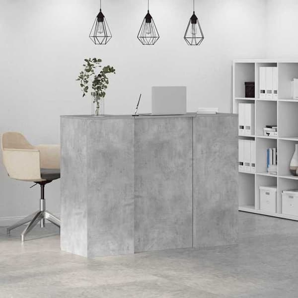 Maison Exclusive - Grå betong receptionsdisk 135x50x103,5cm ingenjörsträ