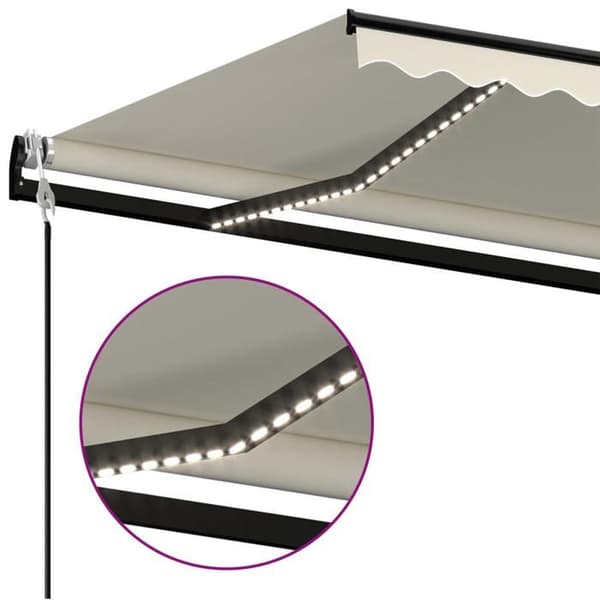 Maison Exclusive - Automatisk markis med vindsensor och LED 400x350 cm Kräm Grädde