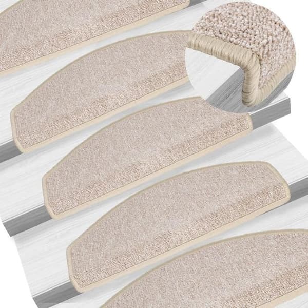 Maison Exclusive - Trappe tæppe 10 dele 65 x 24 x 4 cm Taupe Halvmåne Stor Mol