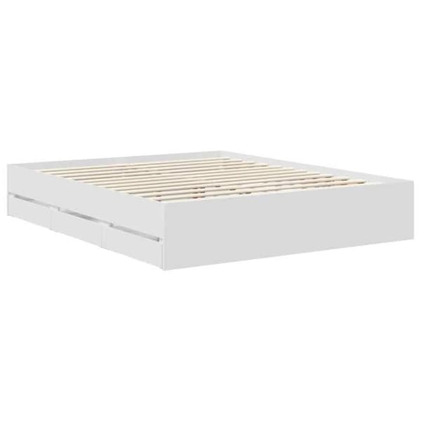 Sängram - EXKLUSIV HEM - 160 x 200 cm - Vit - Ingenjörsträ - Förvaringslåda Vit