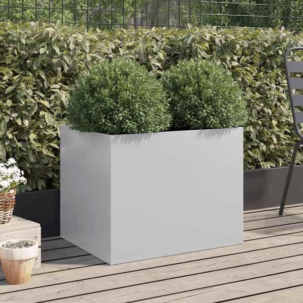 Maison Exclusive - Silverfärgad kruka 62x47x46 cm galvaniserat stål
