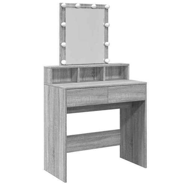 Maison Exclusive - Sminkbord med LED sonoma grå 80x41x144,5 cm