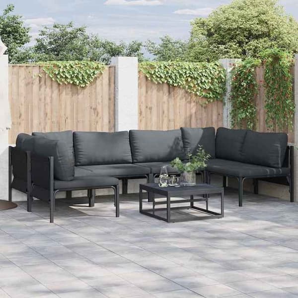 Maison Exclusive - 6 osan musta terassikalustesetti