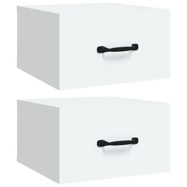 Maison Exclusive - Väggmonterade sängbord 2 st vit 35x35x20 cm Vit