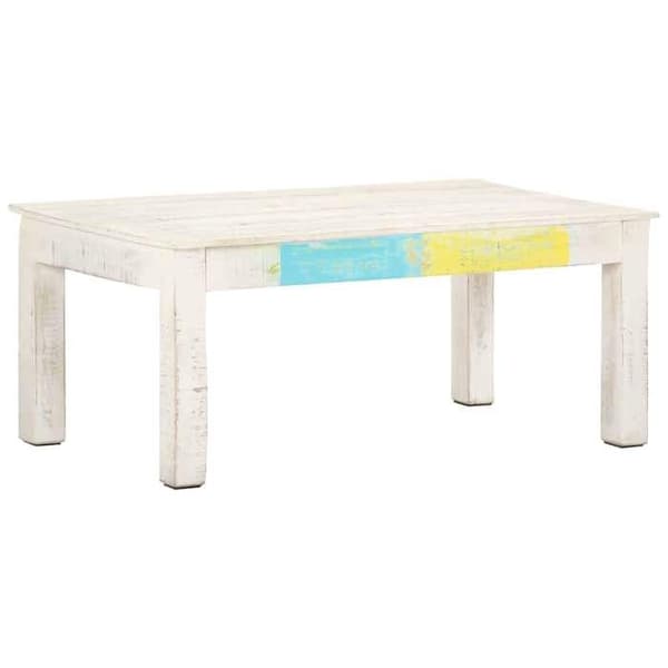 Bord - EKSKLUSIV HUS - 110x60x45 cm - Massivt mangotræ - Kalkhvid - Rektangulær Vit (kalkvit)