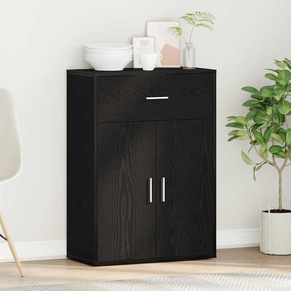 Maison Exclusive - Buffé Ek svart 60 x 30 x 84 cm Ingenjörsträ