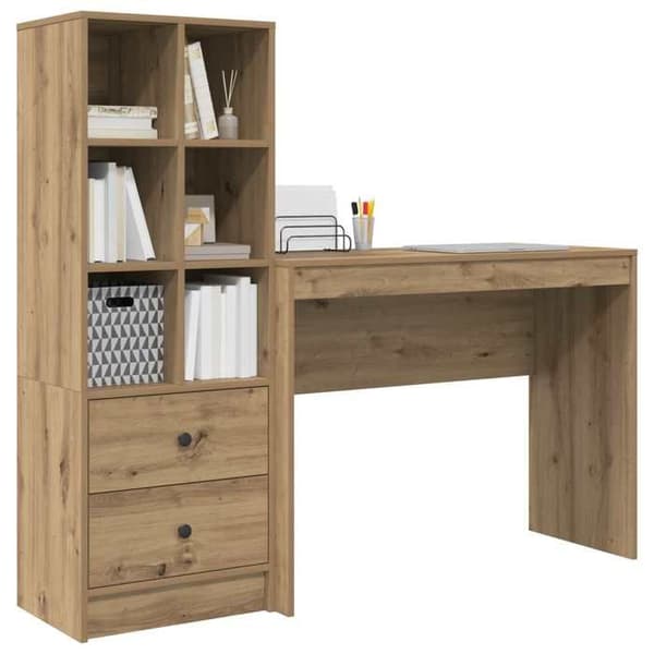 Maison Exclusive - Håndlavet egetræskontor 145,5 x 40 x 127 cm 2 stk