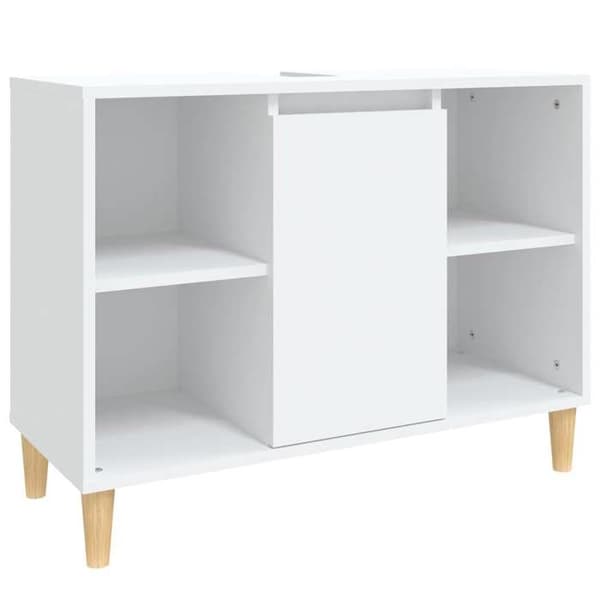 Maison Exclusive - Vit diskbänksmöbel 80x33x60 cm ingenjörsträ