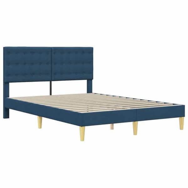 Maison Exclusive - Sängram med madrass Blå 160 x 200 cm Tyg