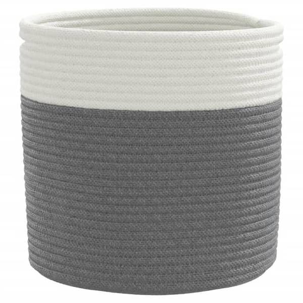 Maison Exclusive - Förvaringskorgar 2 st grå och vit Ø28x28 cm bomull grått och vitt