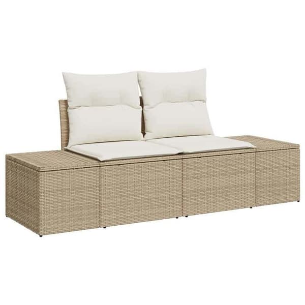 Maison Exclusive - 9 osan puutarhakalustesarja Beige ja kerma
