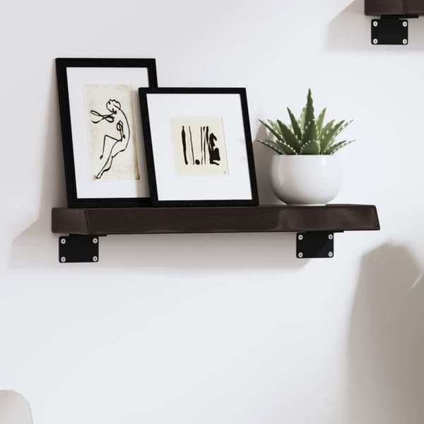 Maison Exclusive - Væghylde mørkebrun 40x10x4 cm massiv egetræ behandlet