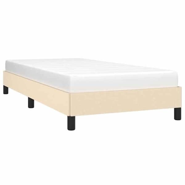Sengestel - EKSKLUSIV HUS - Creme 90x200 cm - Polyesterstof - Lamelleramme - Støtteben Grädde