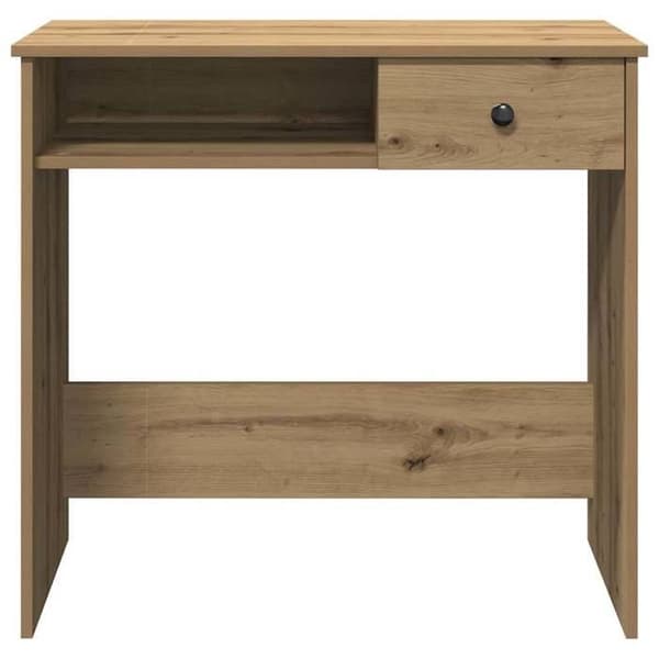 Maison Exclusive - Håndlavet egetræskontor 80x40x75 cm ingeniørtræ Ek