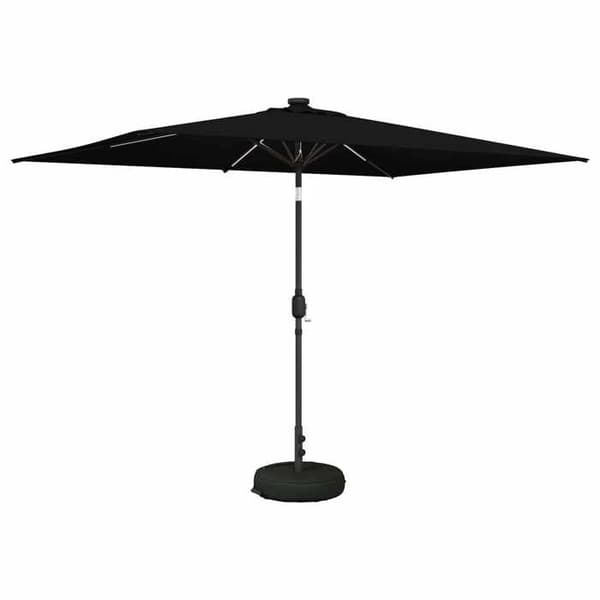 Exklusiv Maison - Trädgårdsparasol med LED-lampor och bas 2 x 3 m Polyester