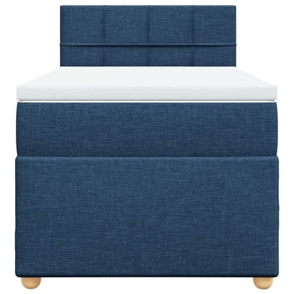 Maison Exclusive - Sängsäng med lameller och madrass Blå 80x200 cm Tyg
