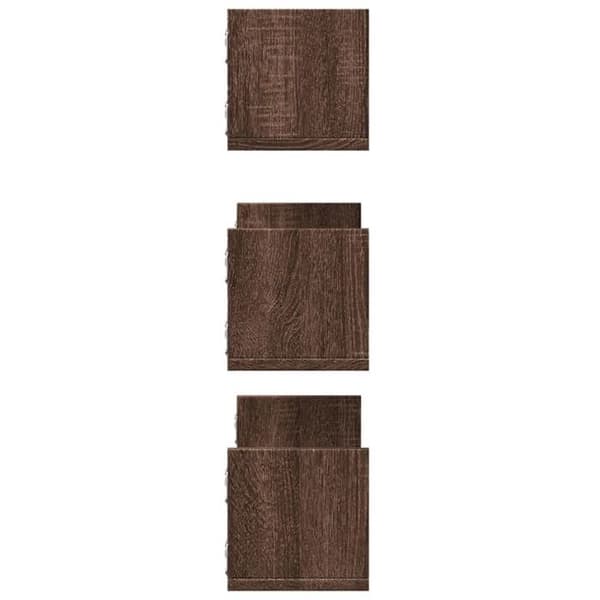 Maison Exclusive - Væghylder 3 stk. egetræ brun 58x18x18cm ingeniørtræ