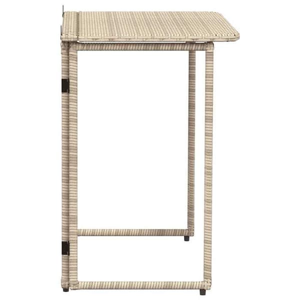 Foldbart havebord - MAISON EXCLUSIVE - Klassisk - Beige - Polyrotin - Stålramme 90x51x75 cm beige