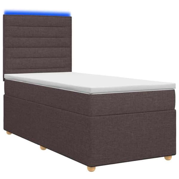 Maison Exclusive - Boxspring seng med madras Mørkebrun 90 x 200 cm Stof